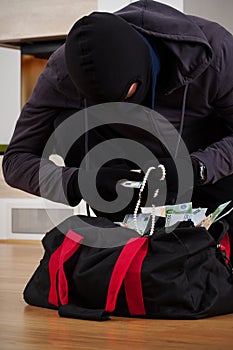 Thief searching bag