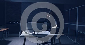 Thief Stealing Computer From Office