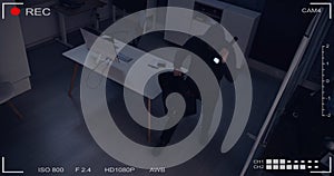 Thief Stealing Computer From Office