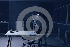 Thief Stealing Computer From Office