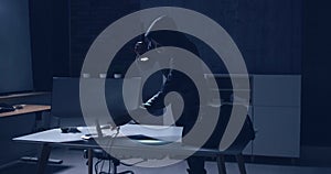 Thief Stealing Computer From Office