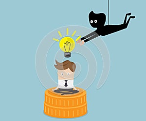 Thief stealing idea from businessman