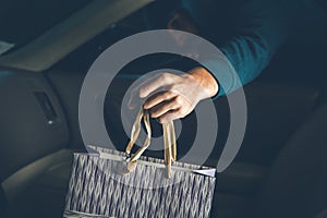 a thief steals bag in car.