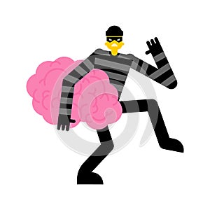 Thief stole brain. burglar stole thinking. robber carries brains. Abduction of thoughts