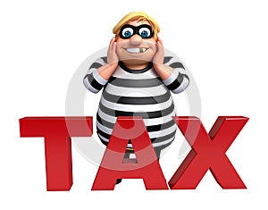 Thief with Tax sign