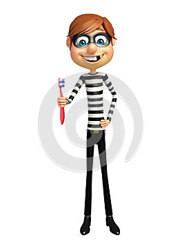 Thief with Tooth brush