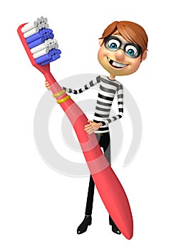 Thief with Tooth brush