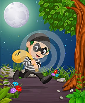 A thief under the bright fullmoon photo