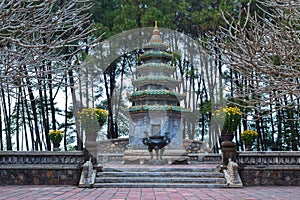 Thien Mu Pagoda Historic Buddhist Temple Backyard Hue Vietnam