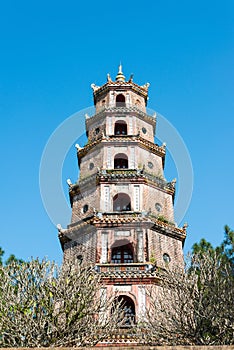 Thien Mu Pagoda(UNESCO World Heritage Site). a famous Historical temple in Hue, Vietnam.