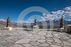 Aerial view from Thiksey monastery in Ladakh, India.