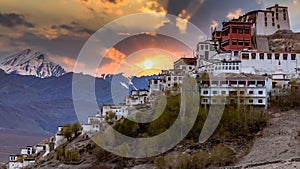 Thiksey Monastery, Thiksey Gompa Tibetan Buddhist monastery of the Yellow Hat, Ladakh, Jammu and Kashmir, India, Leh Ladakh ,