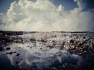 Thilafushi island.Maldives.Garbage dump, plastic mountains 2