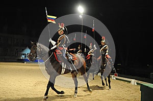 Show of the cavalry of the Republican Guard at the castle of Thillombois in the Meuse