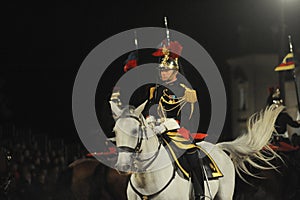 Show of the cavalry of the Republican Guard at the castle of Thillombois in the Meuse