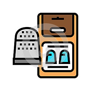 thimble accessory color icon vector illustration
