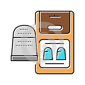 thimble accessory color icon vector illustration