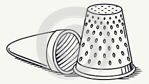 Thimble and Spool of Thread, Sewing Essentials and Crafting, vector design Generative AI