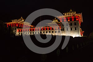 Thimphu dzong at night
