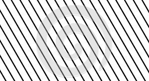Thin black stripes on white - Diagonal striped background