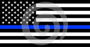 Thin Blue Line American Police Flag