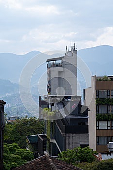 thin building showing view of city in medellin poblado colombia