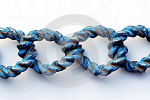 Thin chain wire fence, seamless pattern on white background, flat lay view