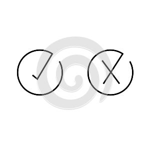 Thin check mark icon. checkmarks flat line icons set. Vector illustration on white