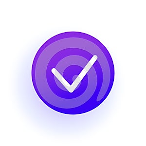 Checkbox icon. Thin Checkmark. Purple gradient