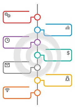 Thin color line timeline template. Infographic chart photo