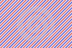 Red and blue diagonal lines fabric pattern on white background vector.