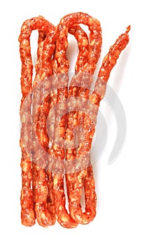 Thin dry sausage.