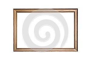 Thin elegant photo frame simple minimalist isolated wood plain element