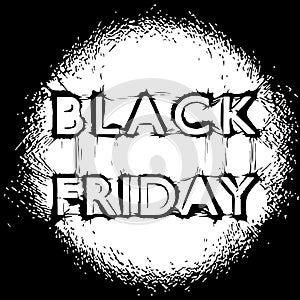 Thin fabric on letters Black Friday lit by a Spotlight. Vector Illusration