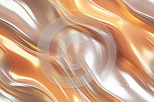 Thin gold and silver elegant expensive wavy liquid background, melty metall texture or art