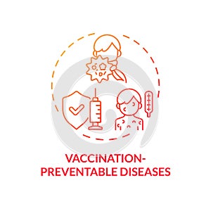 Thin gradient icon vaccination preventable diseases concept