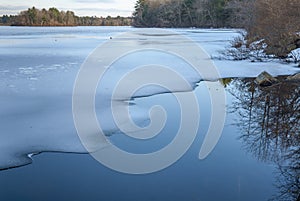 Icy pond at Borderland photo