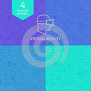 Thin Line Art Virtual Reality Pattern Set