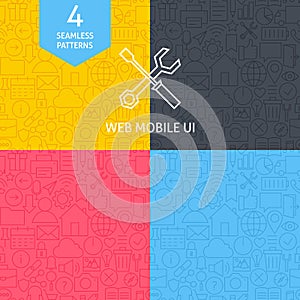 Thin Line Art Web and Mobile User Interface Pattern Set