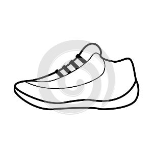 Thin line basket shoes icon