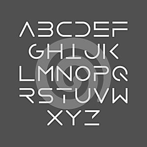 Thin line bold style uppercase modern font