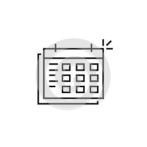 thin line calendar icon like time management