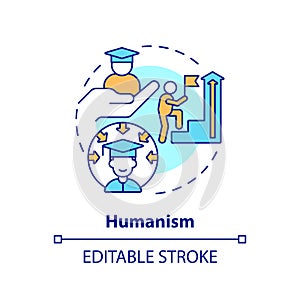 Thin line colorful icon humanism concept