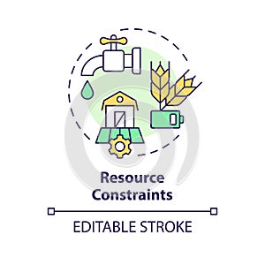 Thin line colorful resource constraints icon concept