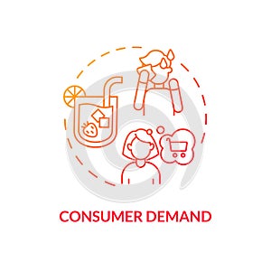 Thin line consumer demand icon heatflation concept