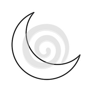 Thin line crescent moon icon