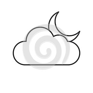 Thin line crescent moon icon