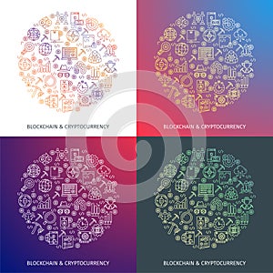 Thin line cryptocurrency concepte