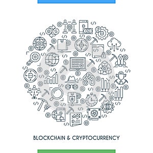 Thin line design cryptocurrency concepte