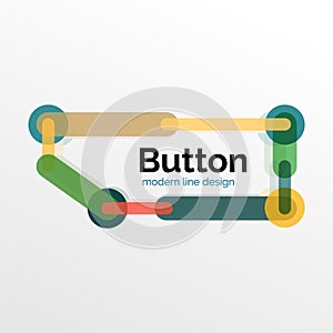 Thin line design geometric button, flat illustration